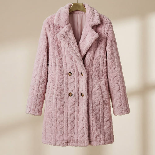 Rosalia Plush Double-Breasted Coat