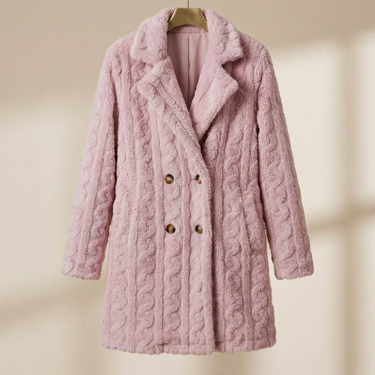 Rosalia Plush Double-Breasted Coat